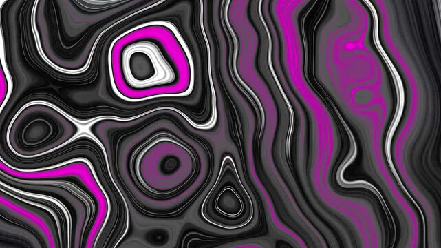 Abstract agate-like wavy pattern with magenta, black, and gray.
