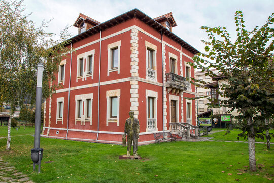 Eclectic Casa Riera Indiano architecture building from the early 20th century, Cangas de Onis, Asturias, Spain