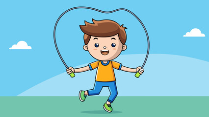 Vector illustration of a boy who plays sports, runs