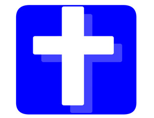 Obraz premium Simple cross icon with a clean and minimalist design, symbolizing Christian faith, religion, and spirituality. Suitable for apps, websites, religious content, and modern graphic design