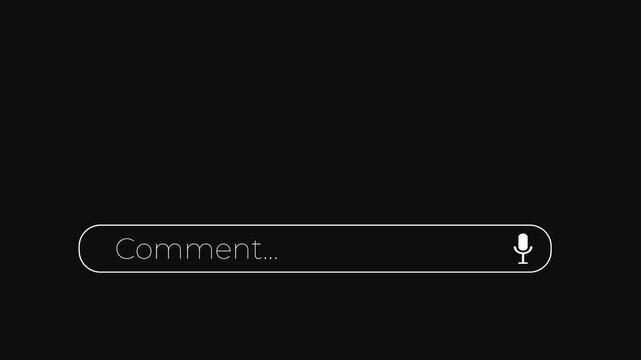 minimal animated comment input box ui ux design for mobile and web interface.