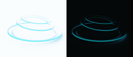 glowing neon ring swirling neon blue Light Design
