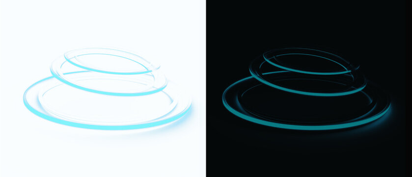 glowing neon ring swirling neon blue Light Design - Powered by Adobe