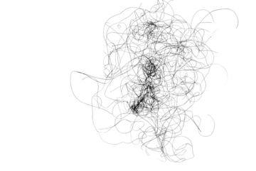 Roll of hair loss in hand on white background