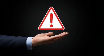 Warning Sign on Hand Caution Alert Danger Risk agement Problem Solving