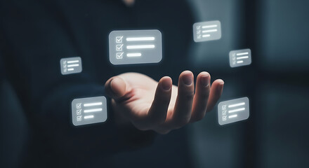 Virtual To Do List in Hand Digital Task agement Checklist App Efficiency