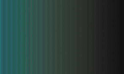 Obraz premium Evenly spaced turquoise yellow vertical lines transitioning from cyan on the left to dark gray on the right background, forming a smooth gradient effect. graphic design, visual perception, or abstract