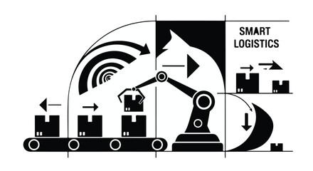 vector illustration of a construction site with crane