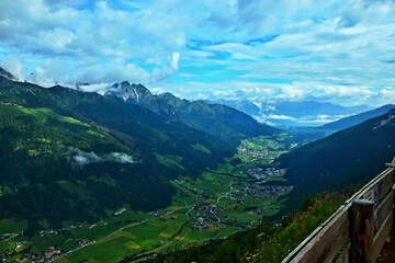 Austrian Alps - view of the Stubai Valley from the Elferh&uuml;tte