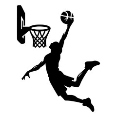 A basket ball player in dynamic pose vector image illustration