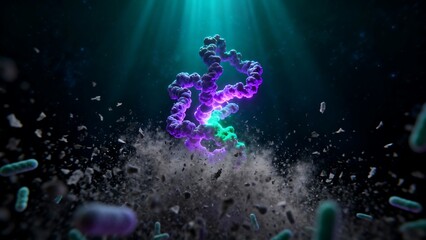 Giant bacteria and viruses break down instantly, becoming fine, dust-like particles.