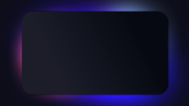 Abstract glowing neon frame and gradient motion, product presentation scene, rectangle of neon lights, seamless loop