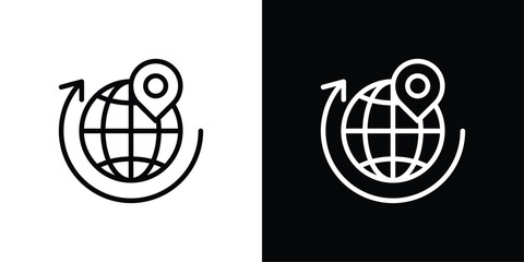 Globe Icon Sheet Black And White