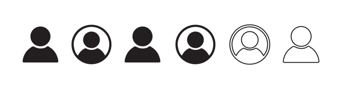 Profile icon image vector, Team Group Crowd Pictogram Set, Social Network Community User Interface Symbols Vector. Male Avatar Head Silhouette Icons.