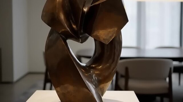 Black art statue of a human man sitting on a chair or on the floor with a detailed head and face isolated as a decorative object