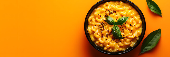 Creamy Gourmet Mac and Cheese in Black Bowl