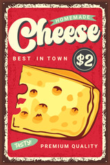 Vintage Homemade Cheese Advertisement Poster