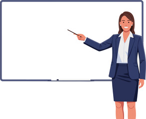 Cartoon Presenter Character, Business Presentation Concept