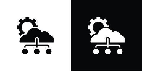 Cloud Computing Icon Sheet Black And White