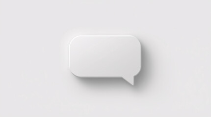White paper speech bubble icon 3D chat message illustration vector design symbol balloon box text button shape