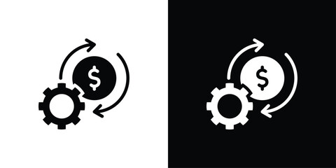 Cash Flow Icon Sheet Black And White