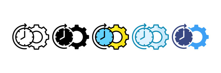 Time Management Icon Set Multiple Style Collection