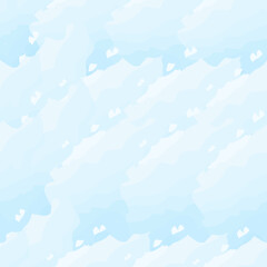 A seamless pattern with blue watercolor splashes reminiscent of a sky with blue clouds. This vector illustration is perfect for your designs in a light, celestial style.