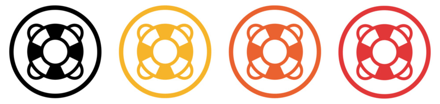 rescue ring buoy icon vector