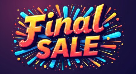 Colorful sale sign with a burst of color sale discount concept