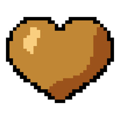 Vector Pixel Icon of Brown Heart