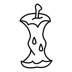 Vector Outline Icon apple core