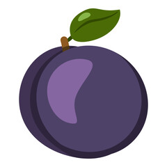 Vector Color Icon - Plum Fruit