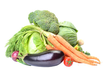 Fresh vegetables isolated on white