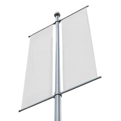 An image of a Banner on flag isolated on a white background