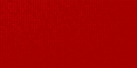 Abstract seamless pattern of small digits one and zero in red colors