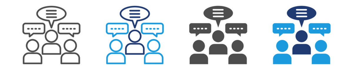 discussion icon set multiple style