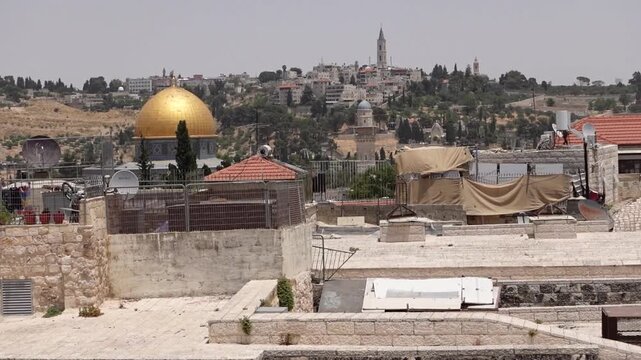 The Holy sites Western Wall with Temple Mount in Jerusalem, Israel