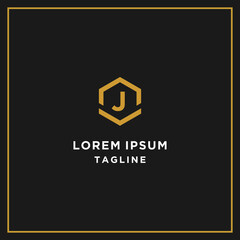 Fototapeta premium aj or ja hexagon logo