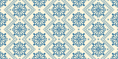 Fototapeta premium Ethnic Motifs Ikat floral paisley embroidery floral. ikat Saree Sarong oriental pattern traditional.Ikat embroidery style abstract embroidery design for texture,fabric,clothing,wrapping,decoration