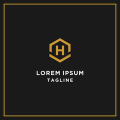 Obraz premium ah or ha hexagon logo
