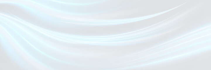 Soft blue waves on white background. Air flow. Textile, silk, satin background. Fresh smell.