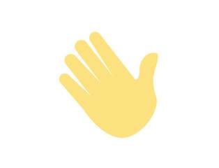 Obraz premium waving hand palm fingers hello high five emoji symbol sign icon vector illustration isolated flat greeting