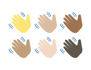 Fototapeta premium waving hand palm fingers hello high five emoji symbol sign icon vector illustration isolated flat greeting