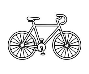 Black and White Bicycle Line Drawing &ndash; Side View Outline Illustration