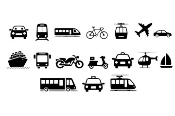 Simple Transport Icons Set