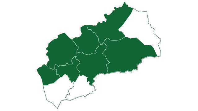 Wake County, North Carolina map in green