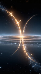 Two luminous semicircles in the cosmic starry sky.