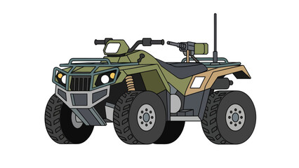 Military ATV with mounted gun illustration