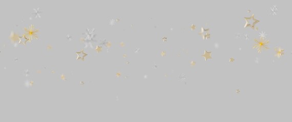 Christmas background with golden stars and snowflakes. Festive, elegant, and abstract.