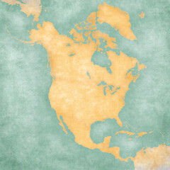Map of North America - Blank map WITHOUT BORDERS